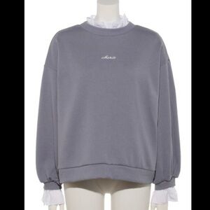 japan brand ingni cherie crewneck sweater with ruffles
